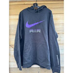 Nike Tuned Air Hoodie Jacket Men's‎ Size 2xL Long Sleeve Y2K Black Purple 1704